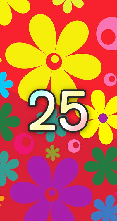 シウマの数字待ち受け「25」の無料壁紙・画面(花柄) | LIFETIME-FUN