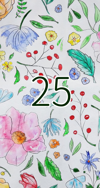 シウマの数字待ち受け「25」の無料壁紙・画面(花柄) | LIFETIME-FUN