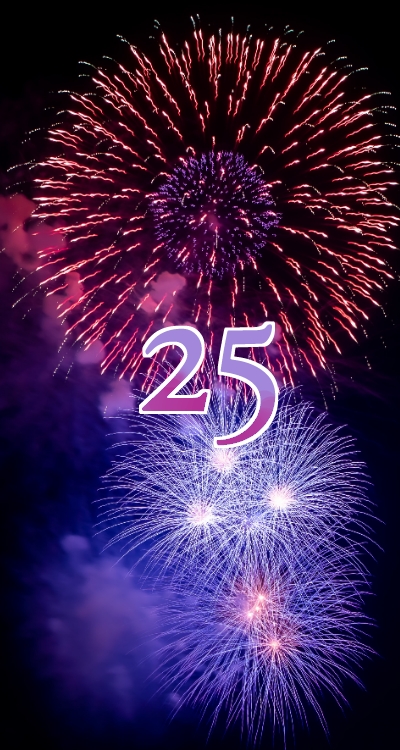 シウマの数字待ち受け「25」の無料壁紙・画面(花火) | LIFETIME-FUN