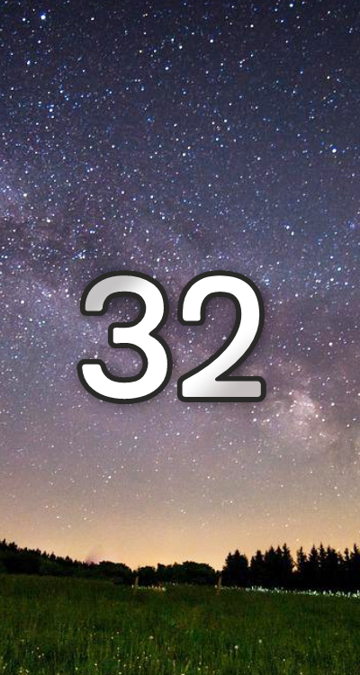 シウマの数字待ち受け「32」の無料壁紙・画面（星空） LIFETIME FUN