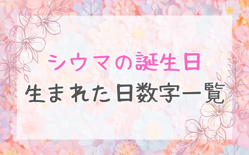 シウマ_数字_一覧_誕生日_生まれた日