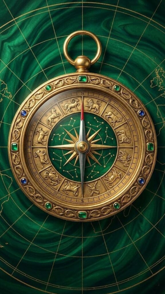 2026年ゲッターズ飯田_金の羅針盤座ラッキーカラー待ち受け壁紙_エメラルドグリーン