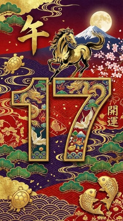 シウマ_待ち受け数字_17_午うま馬_無料_01