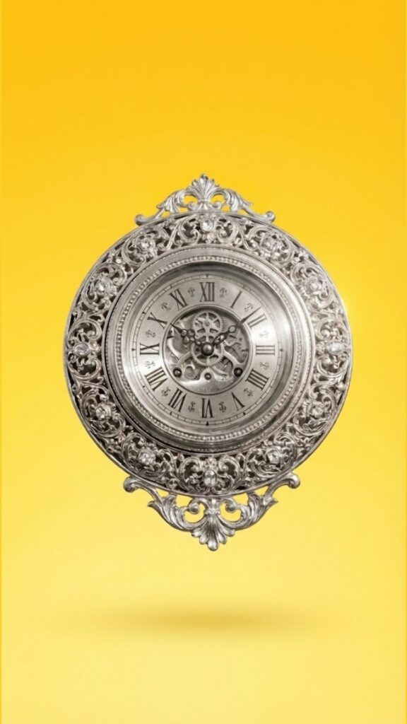 silver-clock-lucky-color-yellow
