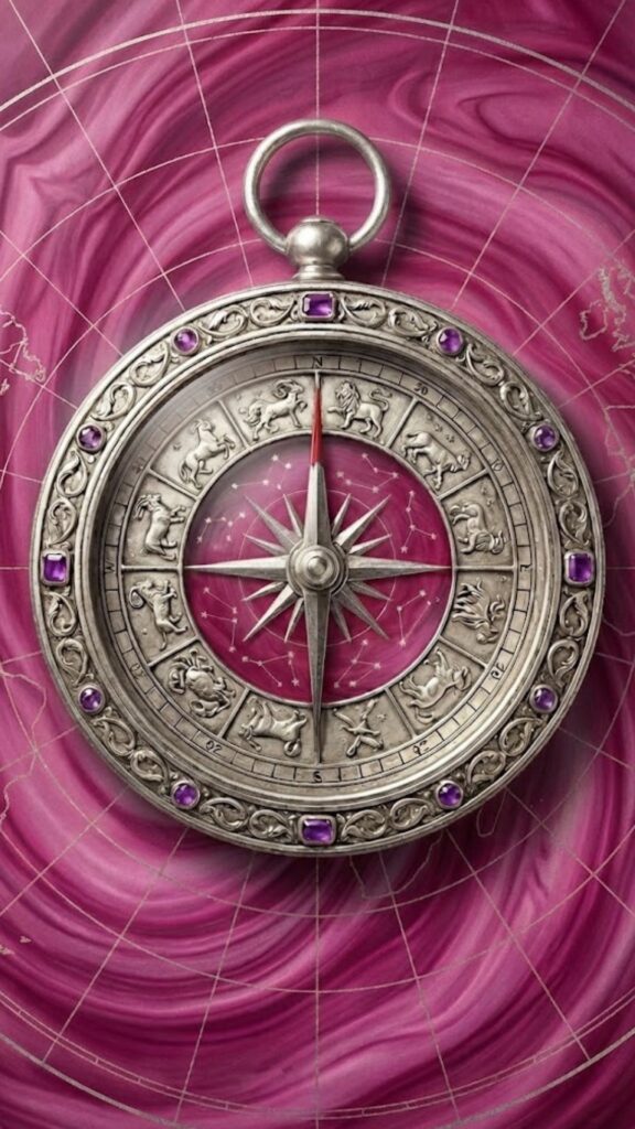 2026年ゲッターズ飯田_銀の羅針盤座ラッキーカラー待ち受け壁紙_濃いピンク