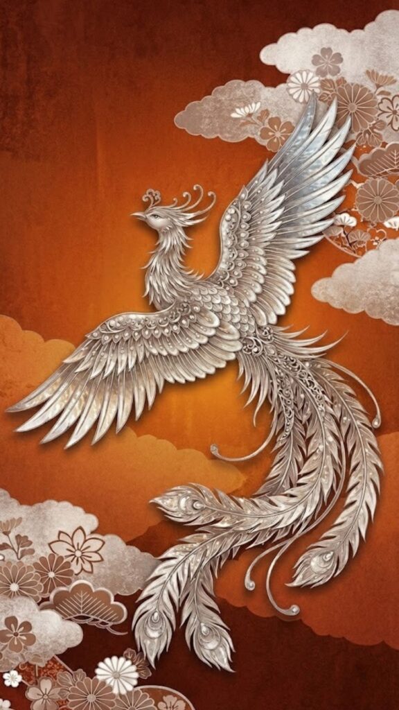 2026年ゲッターズ飯田_銀の鳳凰座ラッキーカラー待ち受け壁紙_オレンジ