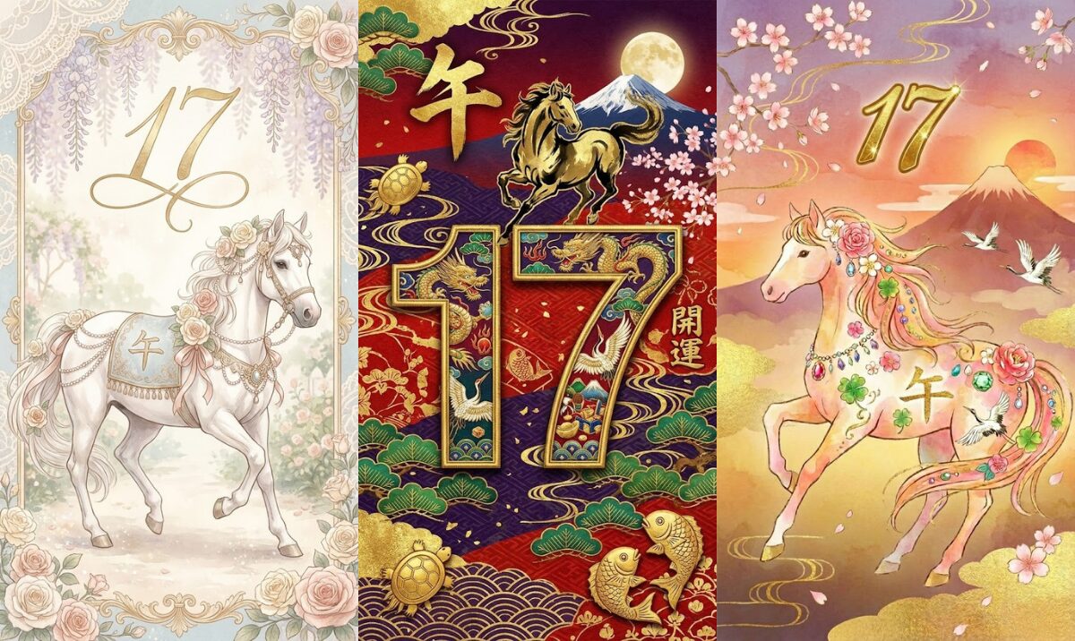 シウマ_待ち受け数字_17_午うま馬_無料