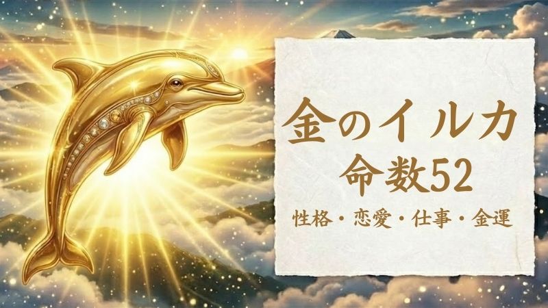 金のイルカ_命数52_性格_恋愛_結婚_ラッキーカラー